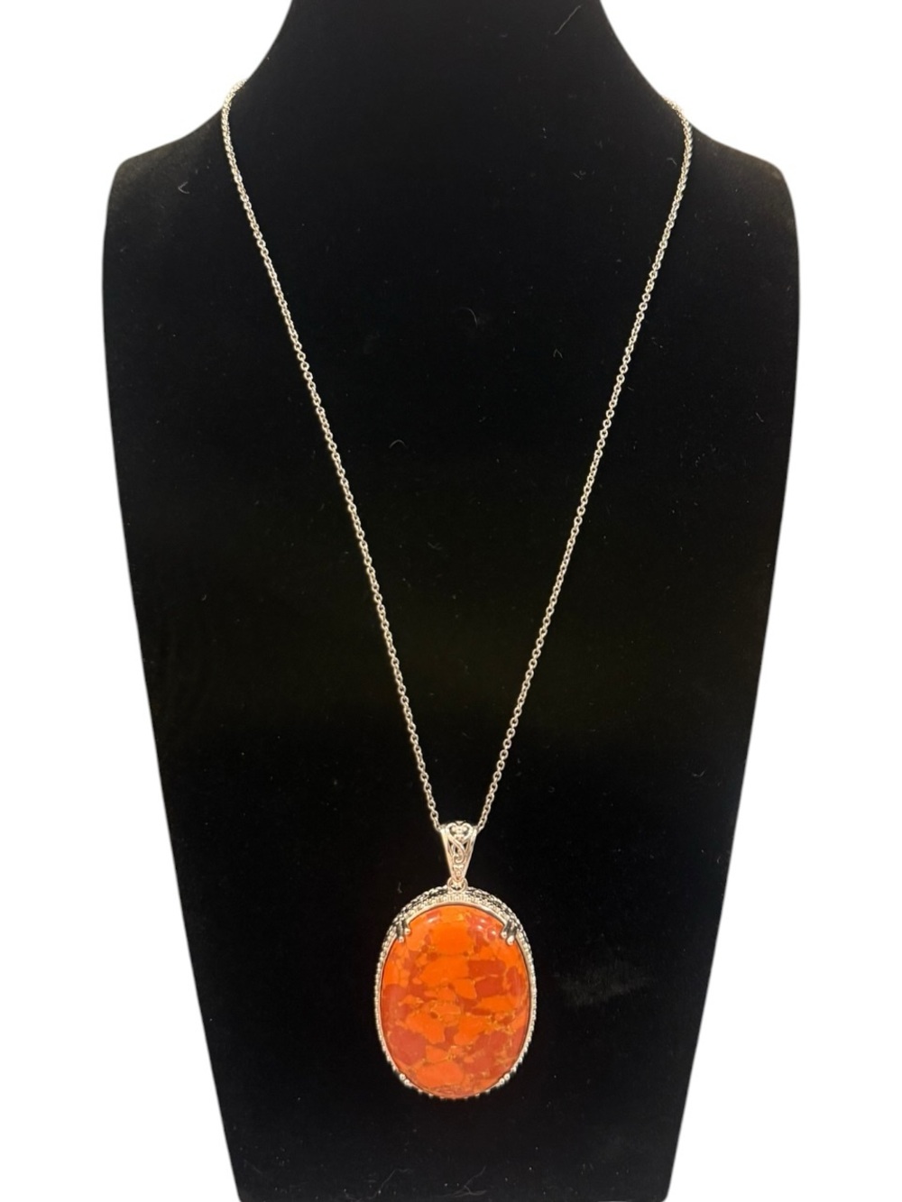 DJoy Womens Orange Mojave Turquoise/Silver Pendant on Silver Chain New